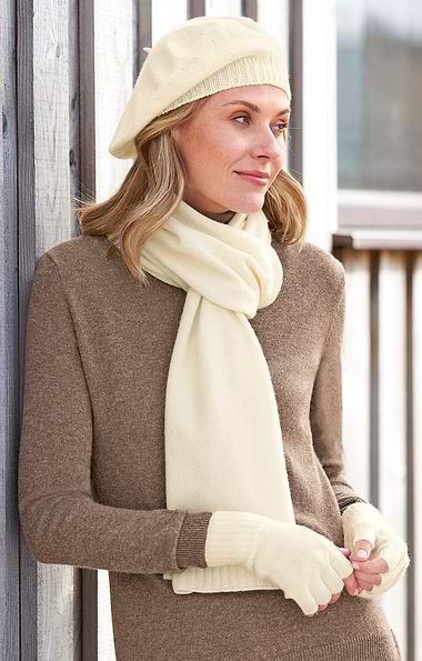 Ladies Cashmere Fingerless Gloves