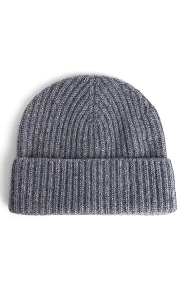 Cashmere Chunky Rib Beanie