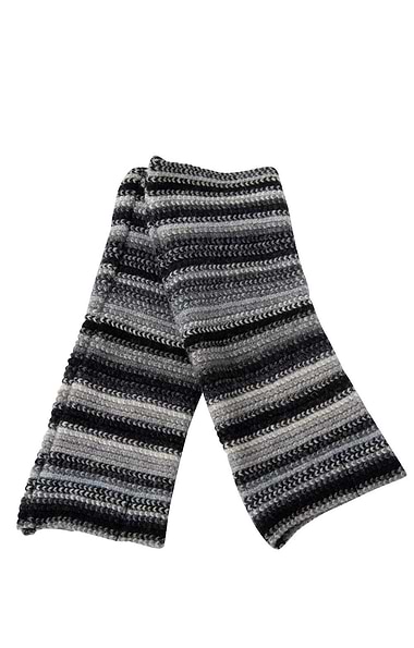 Lambswool Striped Fingerless Glove