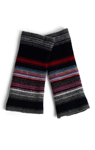 Lambswool Striped Fingerless Glove