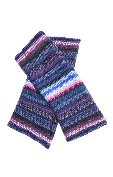 Lambswool Striped Fingerless Glove