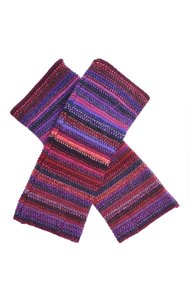 Lambswool Striped Fingerless Glove
