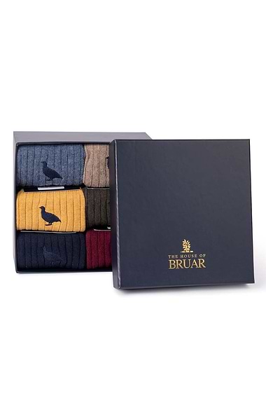 Men's Merino & Cashmere Box of 6 Socks