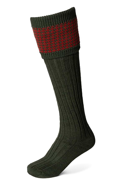 Men's House of Cheviot Merino Blend Houndstooth Top Sporting Socks