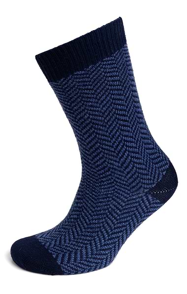 Men's House of Cheviot Merino Blend Herringbone Socks