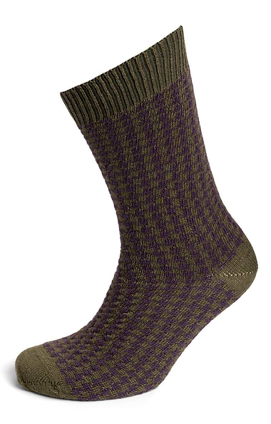 Men's House of Cheviot Merino Blend Dogtooth Socks