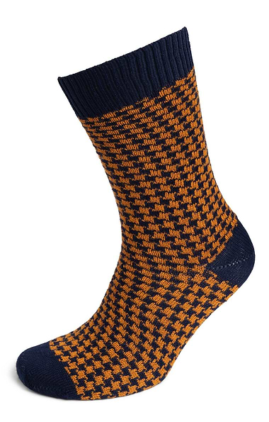 Men's House of Cheviot Merino Blend Dogtooth Socks