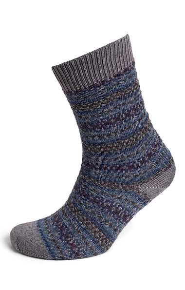 Men's House of Cheviot Merino Blend Casual Fairisle Socks