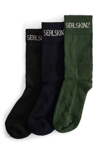 Men's Sealskinz Suffield Merino Blend Socks Three Pack