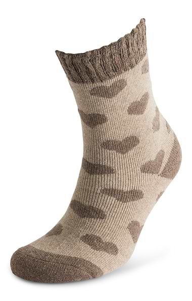 Ladies Hearts Ribbed Socks