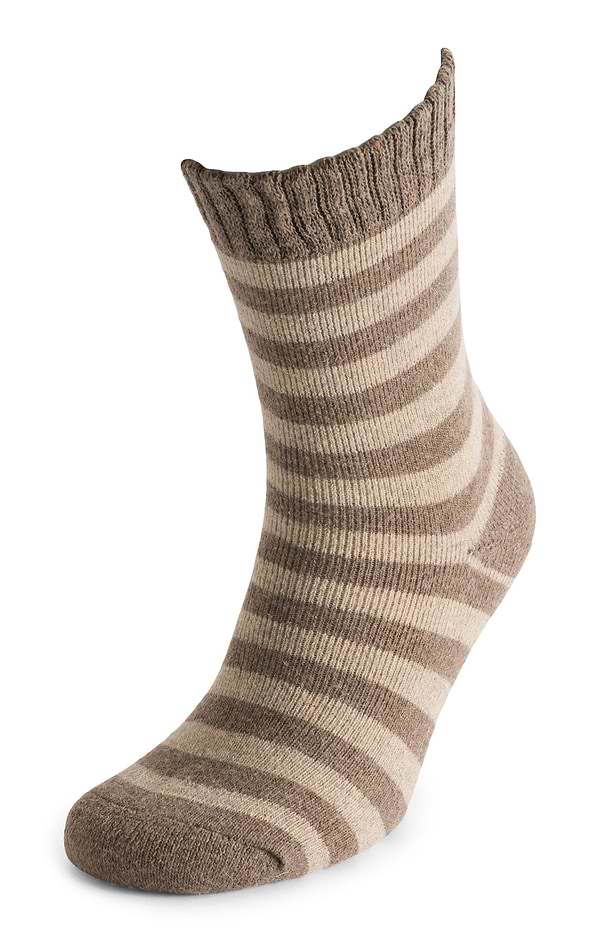 Ladies Wide Stripe Ribbed Socks