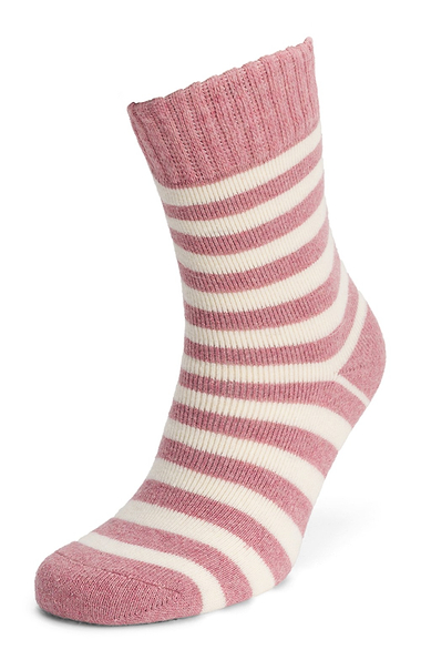 Ladies Wide Stripe Ribbed Socks