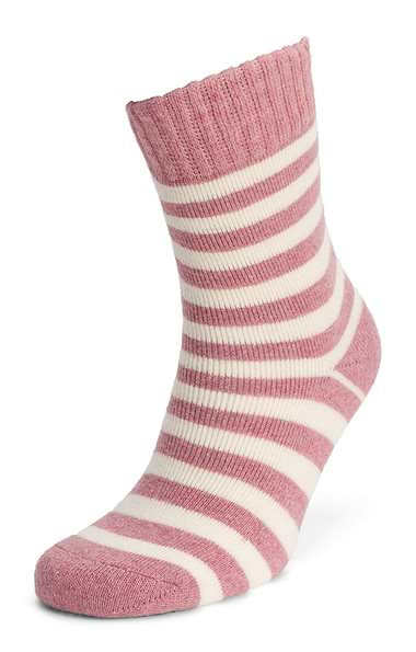 Ladies Wide Stripe Ribbed Socks