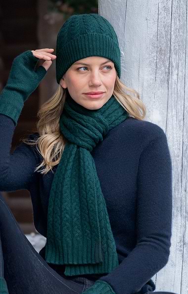Ladies Cashmere Cable Scarf