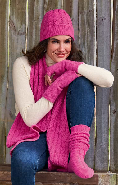 Ladies Cashmere Cable Scarf