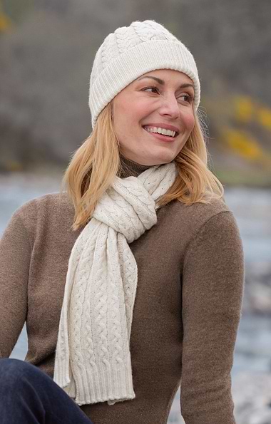 Ladies Cashmere Cable Scarf