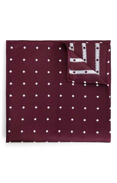 Men's Large Polka Dot Silk Hankie