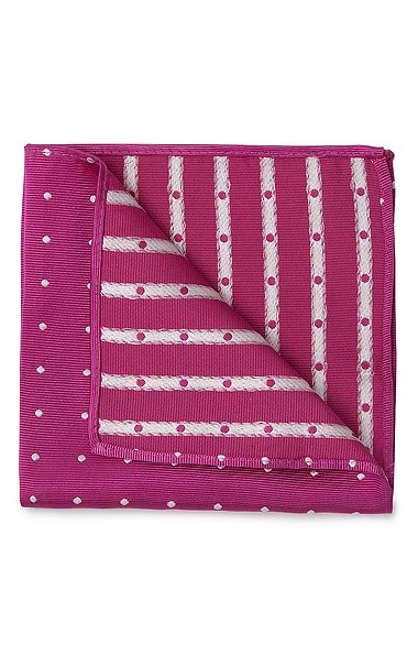 Men's Large Polka Dot Silk Hankie