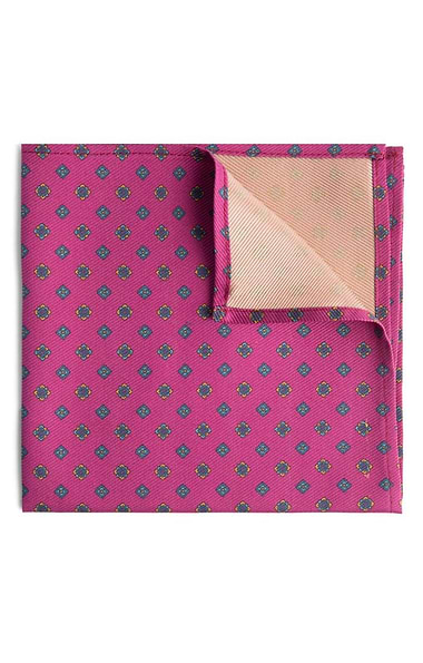 Men's Floral Silk Twill Handkerchief