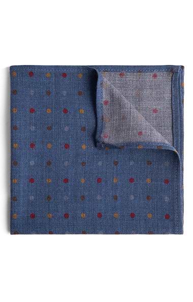 Men's Polka Dot Wool Handkerchief