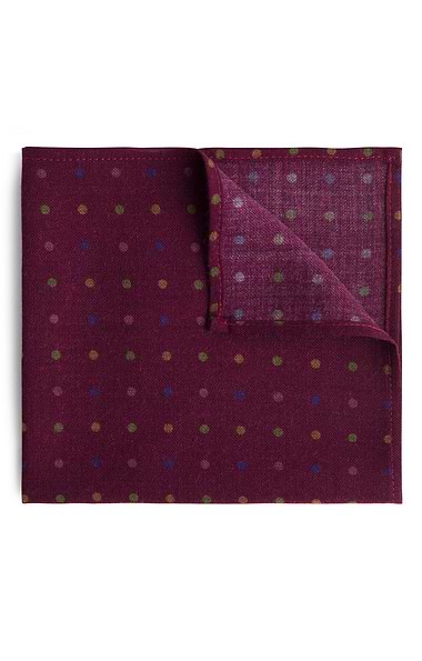 Men's Polka Dot Wool Handkerchief