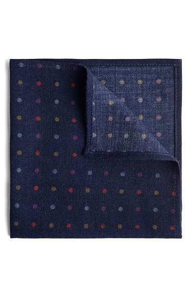 Men's Polka Dot Wool Handkerchief