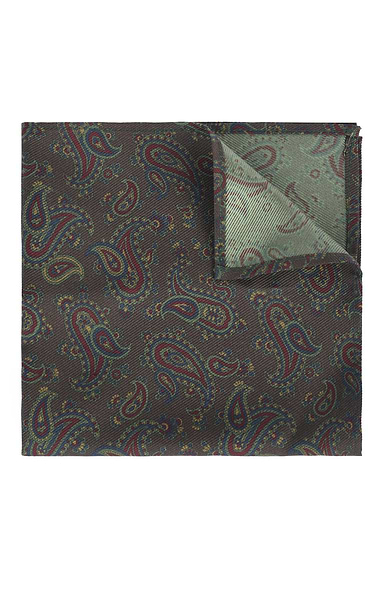 Large Paisley Silk Twill Hankie
