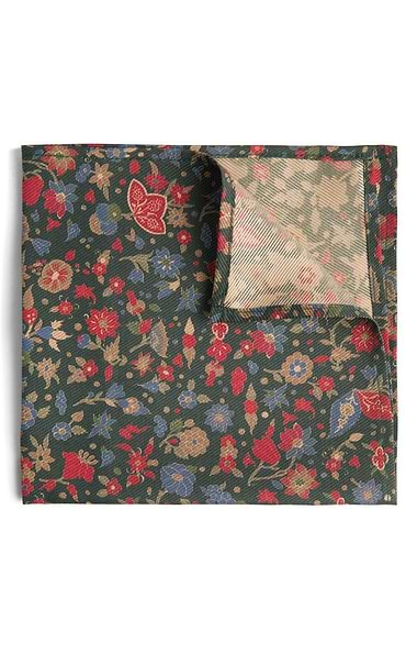 Men's Floral Silk Twill Handkerchief