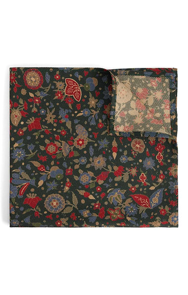 Men's Floral Silk Twill Handkerchief