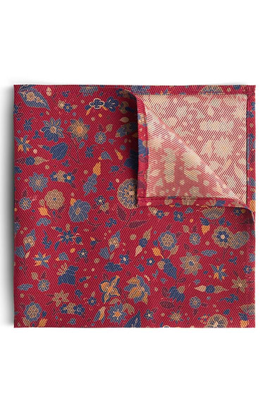 Men's Floral Silk Twill Handkerchief
