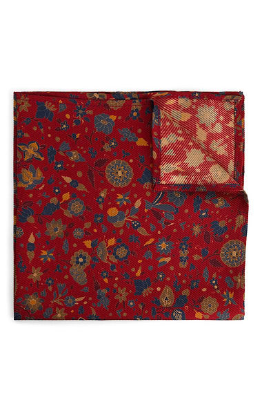 Men's Floral Silk Twill Handkerchief