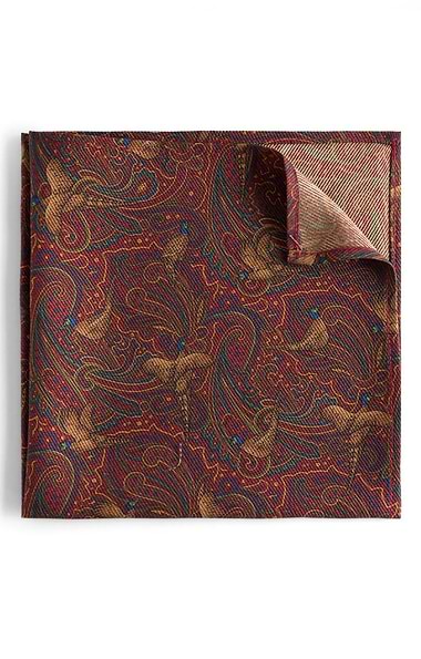 Paisley Pheasant Silk Handkerchief
