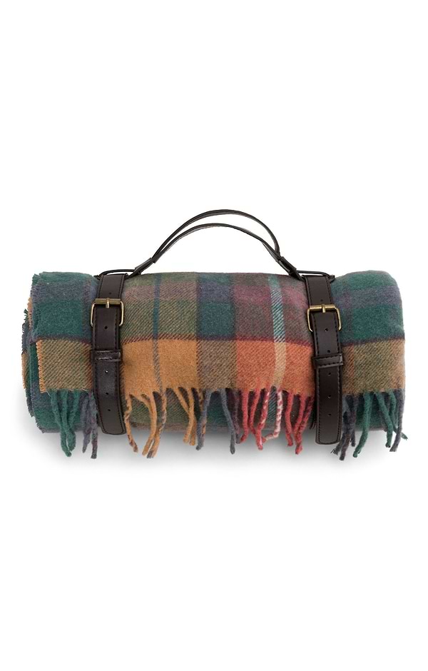 Pure New Wool Rug with Leather Straps