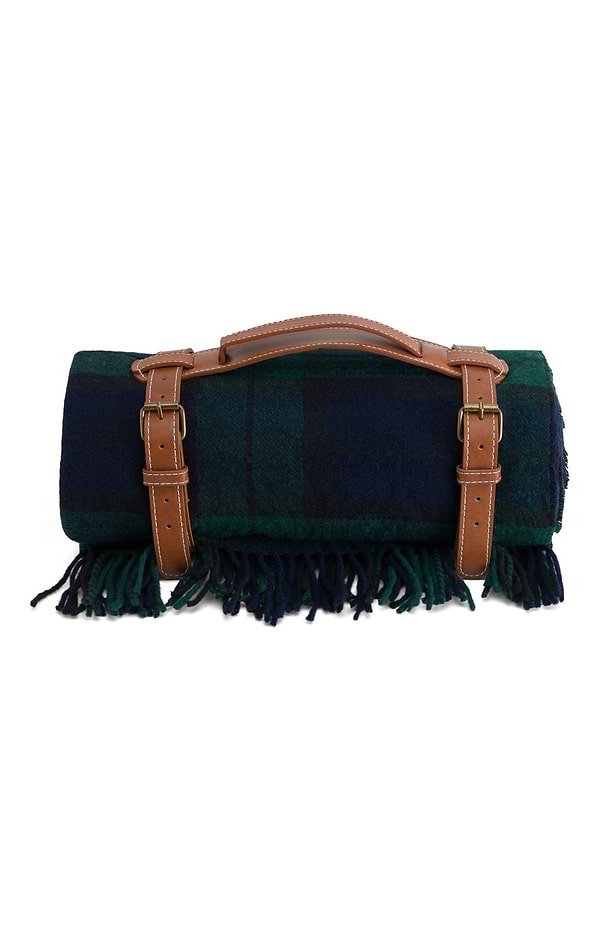 Pure New Wool Rug with Leather Straps