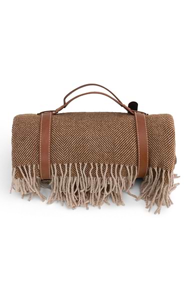 Pure New Wool Rug with Leather Straps
