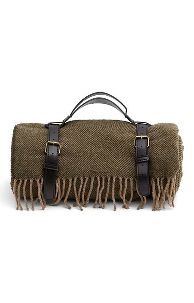 Pure New Wool Rug with Leather Straps
