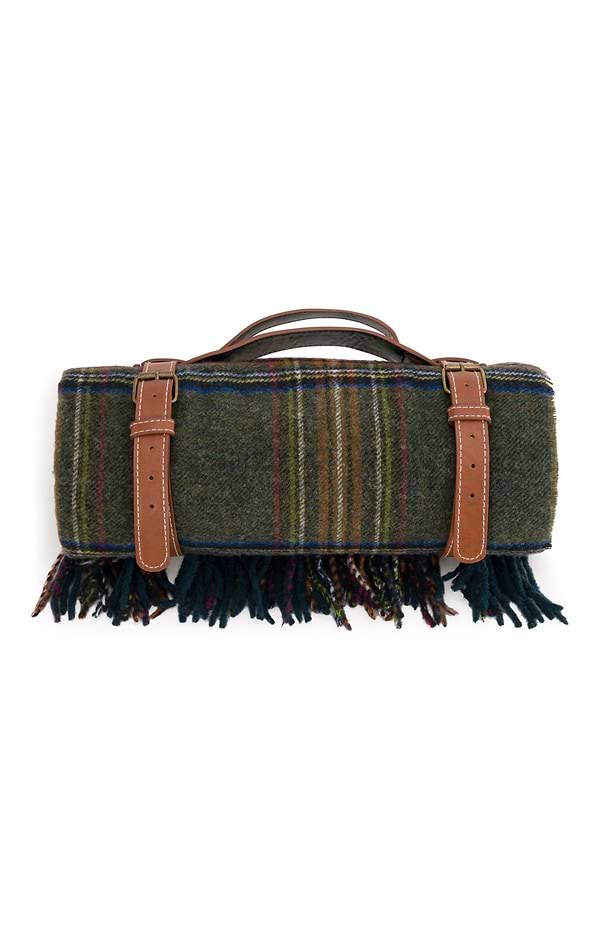Pure New Wool Rug with Leather Straps
