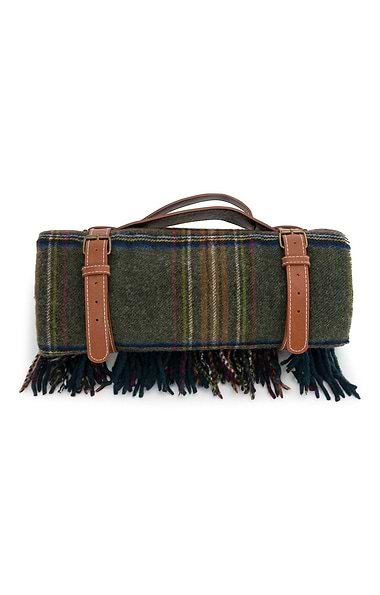 Pure New Wool Rug with Leather Straps