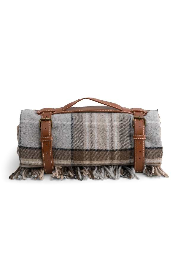 Pure New Wool Rug with Leather Straps