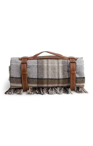 Pure New Wool Rug with Leather Straps