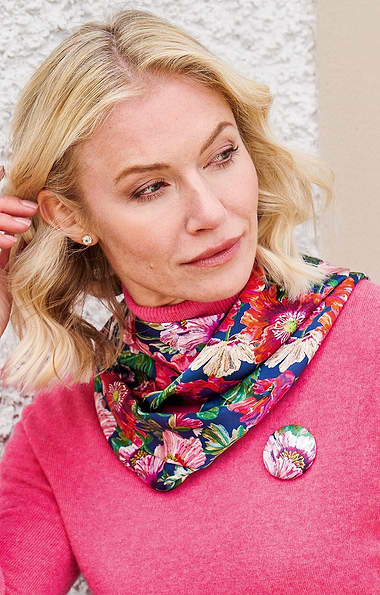 Silk Brooch<br>Made With Liberty Fabric