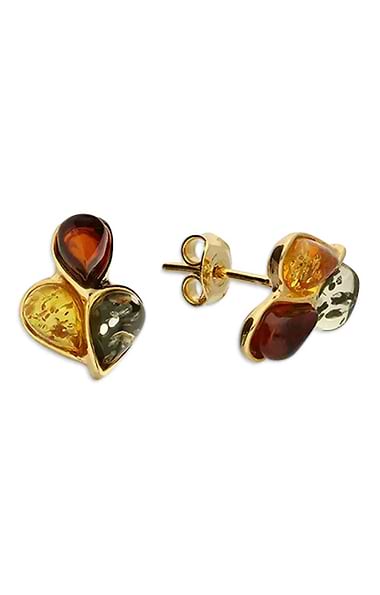 Mixed Amber Stud Earrings