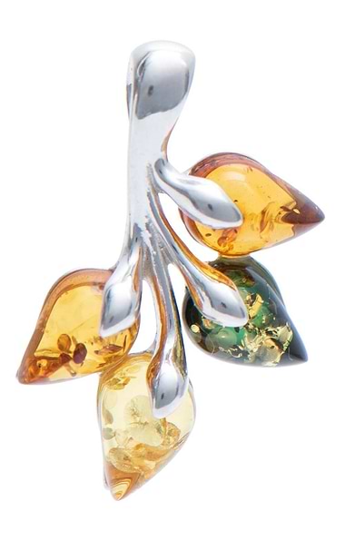 Mixed Amber Leaf Pendant
