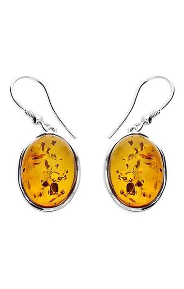 Large Amber Hook Earrings
