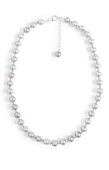Pearl and Silver Bead Necklace
