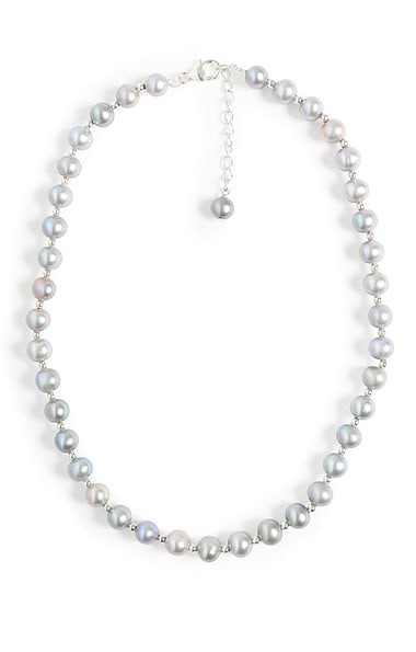 Pearl and Silver Bead Necklace