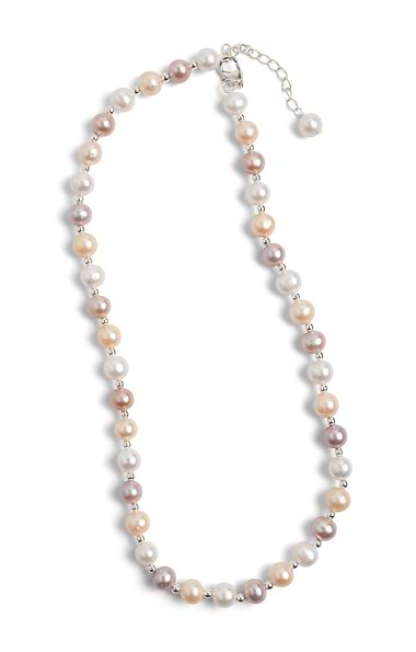 Pearl and Silver Bead Necklace