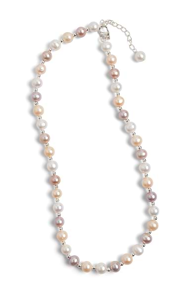 Pearl and Silver Bead Necklace