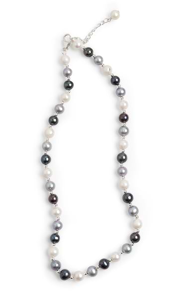 Pearl and Silver Bead Necklace