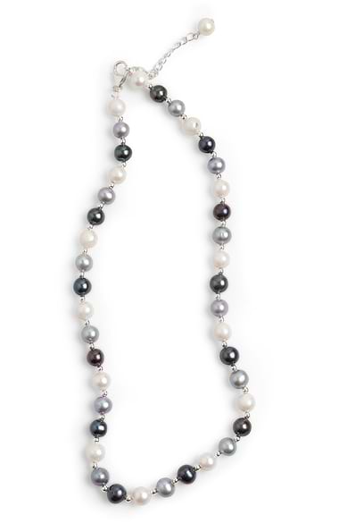 Pearl and Silver Bead Necklace
